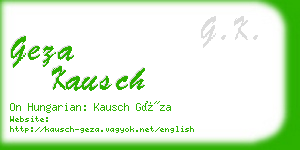 geza kausch business card